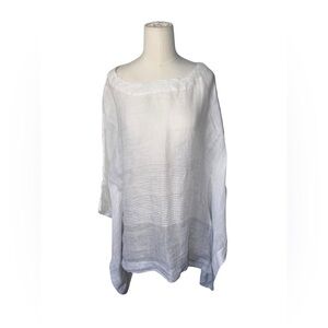 J. McLaughlin 100 % Linen Ombre Stripe Tunic kimonk size  M/L